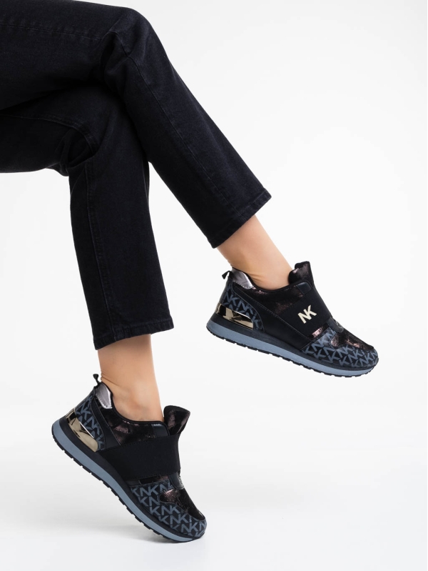 Дамски спортни обувки черни от еко кожа и текстилен материал Napua, 4 - Kalapod.bg