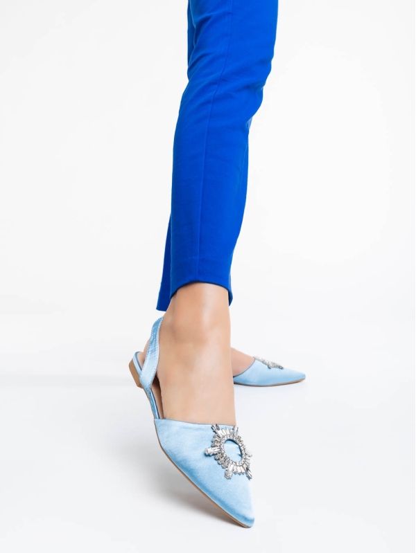 Дамски обувки сини от текстилен материал Jenita, 2 - Kalapod.bg