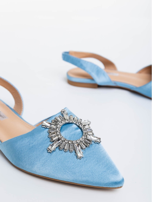 Дамски обувки сини от текстилен материал Jenita, 6 - Kalapod.bg