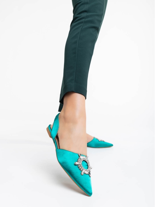 Дамски обувки зелени от текстилен материал Jenita, 4 - Kalapod.bg