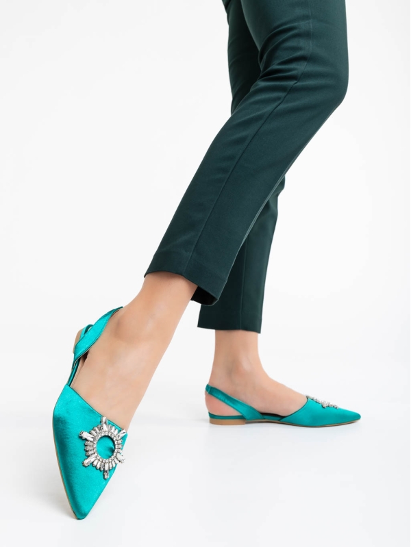 Дамски обувки зелени от текстилен материал Jenita, 3 - Kalapod.bg