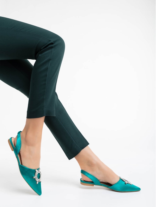 Дамски обувки зелени от текстилен материал Jenita, 6 - Kalapod.bg