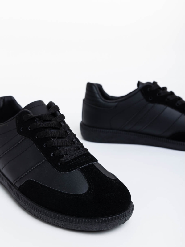 Мъжки спортни обувки черни от екологична кожа Silvius, 4 - Kalapod.bg