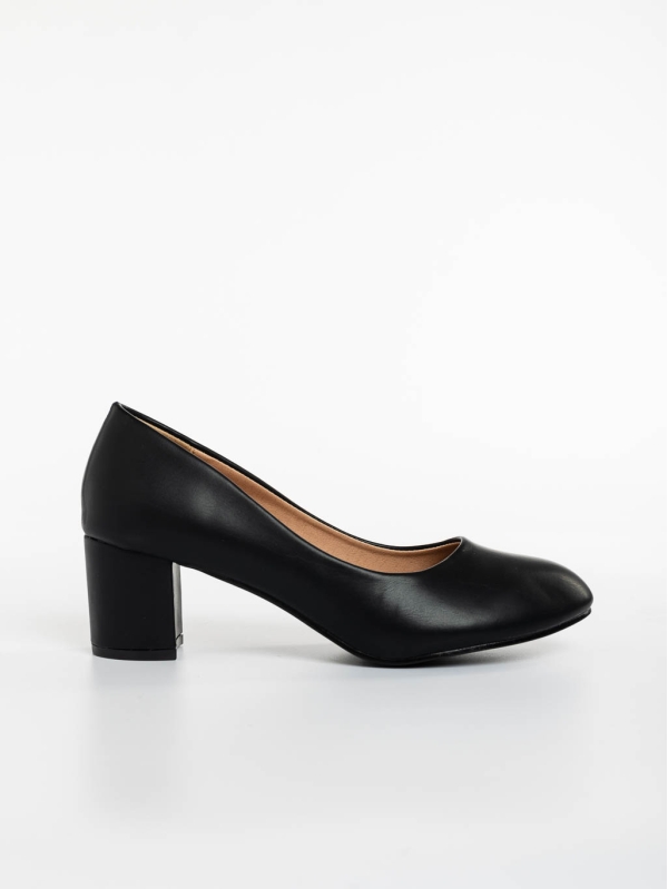 Дамски обувки с ток черни от екологична кожа Gianara, 2 - Kalapod.bg