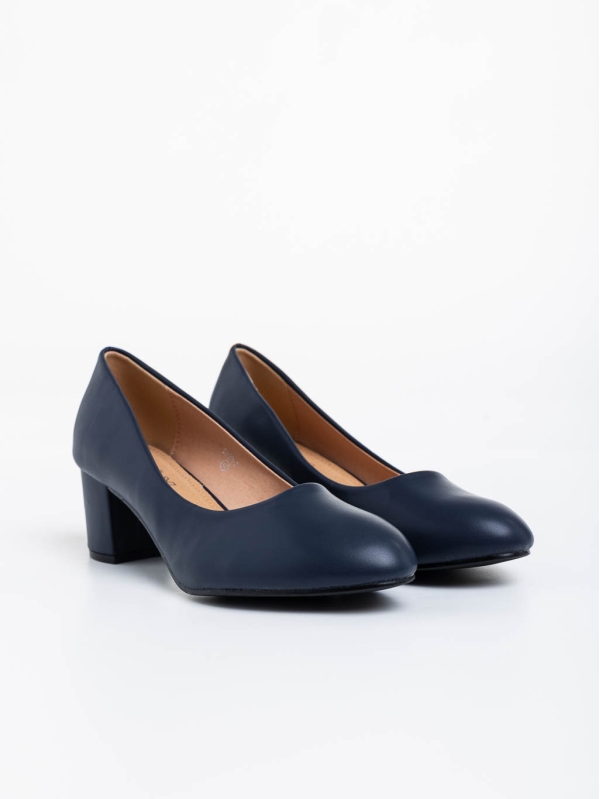 Дамски обувки с ток сини от екологична кожа Gianara, 2 - Kalapod.bg