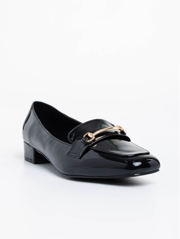 Дамски обувки с ток черни  от екологична кожа лачена Shantay, 2 - Kalapod.bg