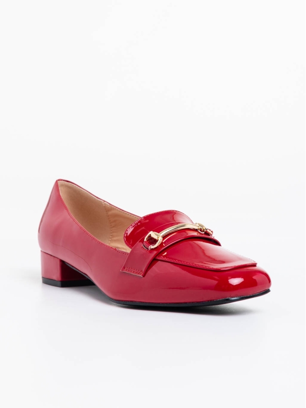 Дамски обувки с ток  червени от екологична кожа лачена Shantay, 2 - Kalapod.bg
