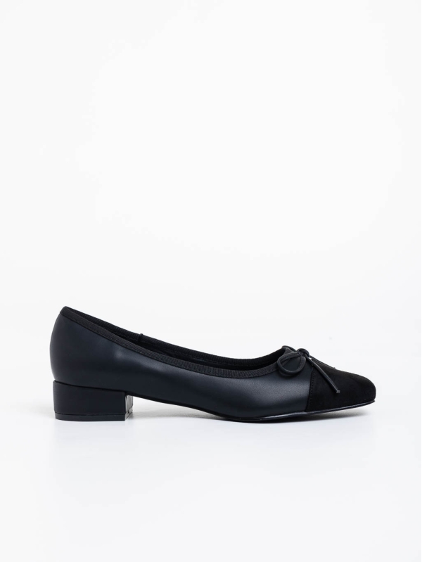 Дамски обувки с ток черни от екологична кожа Shyann, 3 - Kalapod.bg