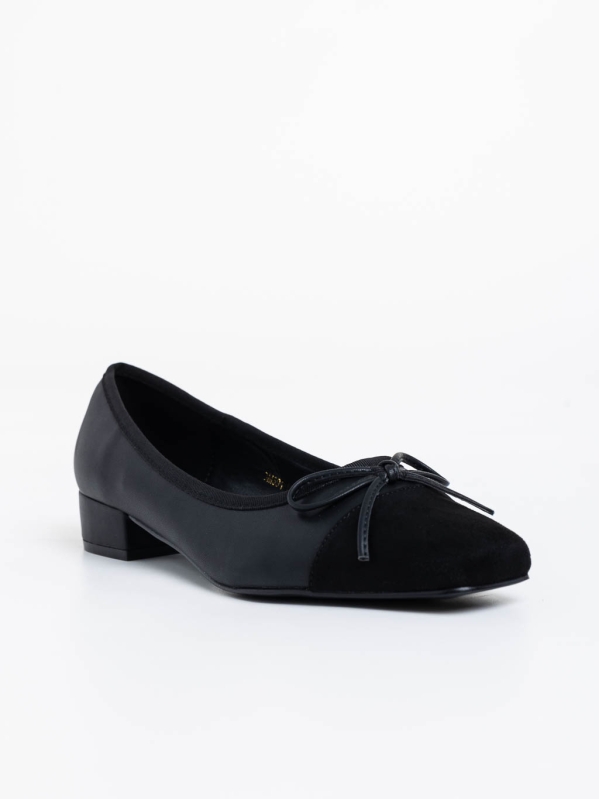 Дамски обувки с ток черни от екологична кожа Shyann - Kalapod.bg