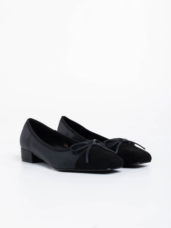 Дамски обувки с ток черни от екологична кожа Shyann, 2 - Kalapod.bg