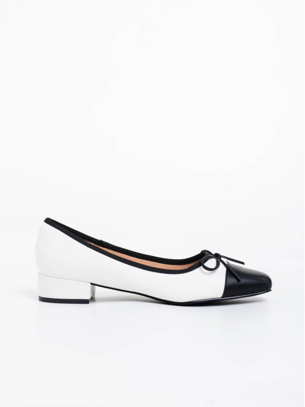 Дамски обувки с ток бели от екологична кожа Shyann, 3 - Kalapod.bg