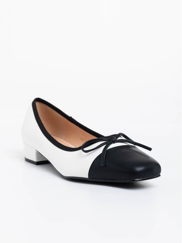 Дамски обувки с ток бели от екологична кожа Shyann - Kalapod.bg