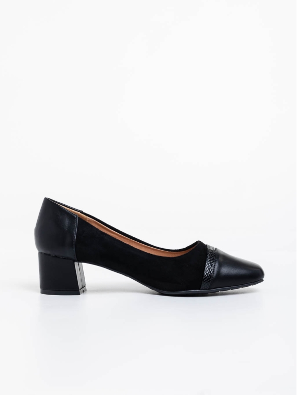 Дамски обувки с ток черни от екологична кожа Cherilyn, 3 - Kalapod.bg