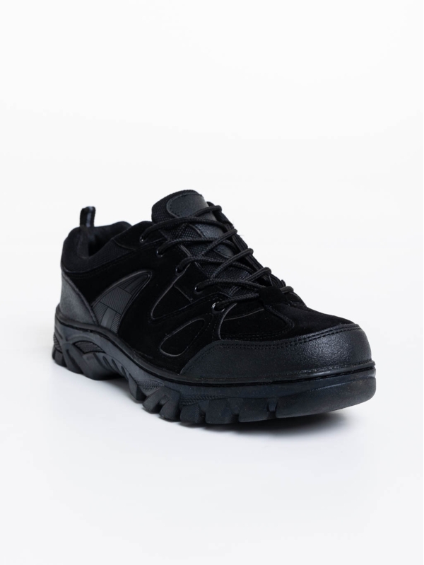 Мъжки спортни обувки черни от екологична кожа Berto - Kalapod.bg