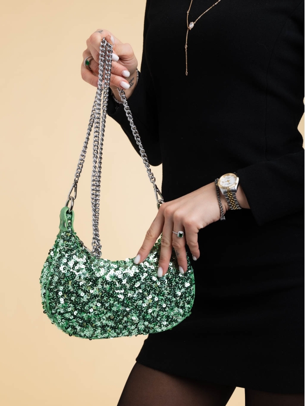 Дамска чанта зелен от текстилен материал Ayah - Kalapod.bg