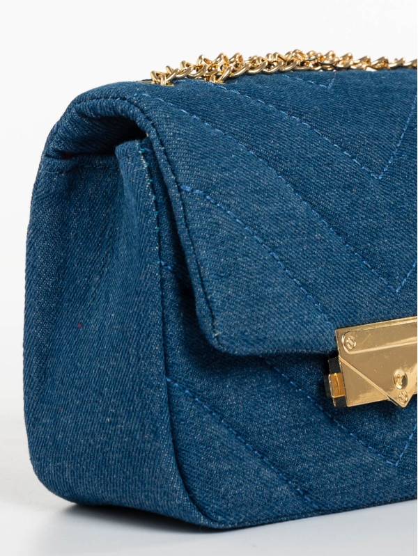 Дамска чанта тъмно синя от текстилен материал Bansari, 4 - Kalapod.bg