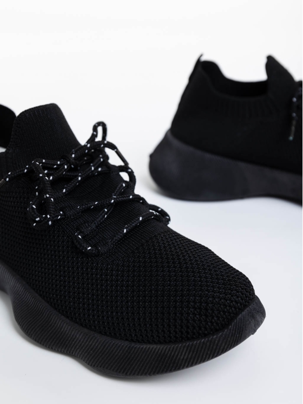 Дамски  спортни обувки черни от текстилен материал Ramila, 6 - Kalapod.bg