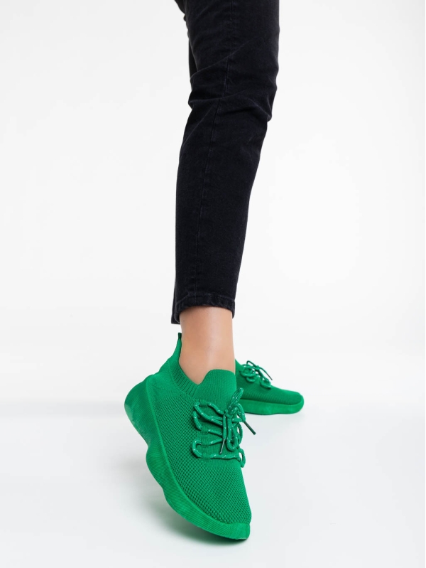 Дамски спортни обувки зелени от текстилен материал Ramila, 2 - Kalapod.bg