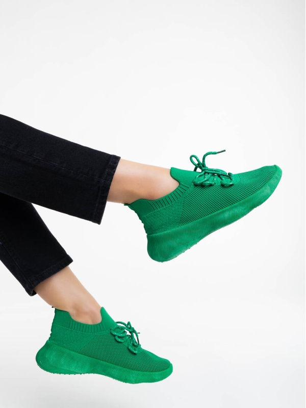 Дамски спортни обувки зелени от текстилен материал Ramila, 3 - Kalapod.bg