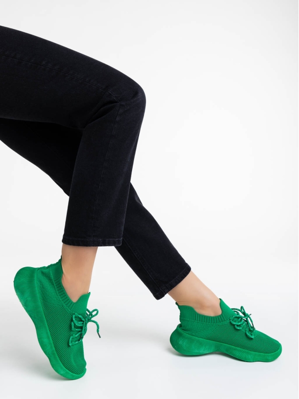 Дамски спортни обувки зелени от текстилен материал Ramila, 4 - Kalapod.bg