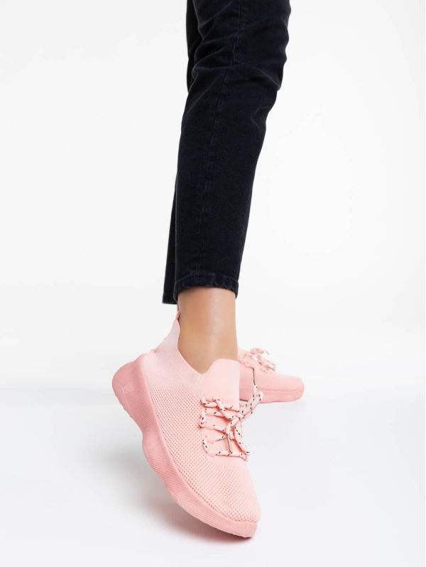 Дамски спортни обувки розови от текстилен материал Ramila, 2 - Kalapod.bg