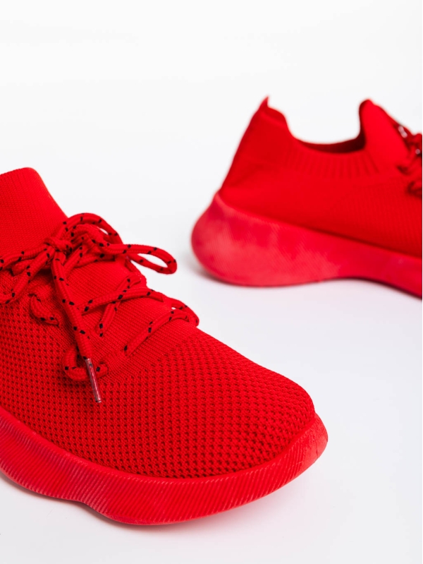 Дамски спортни обувки червени от текстилнен материал Ramila, 7 - Kalapod.bg