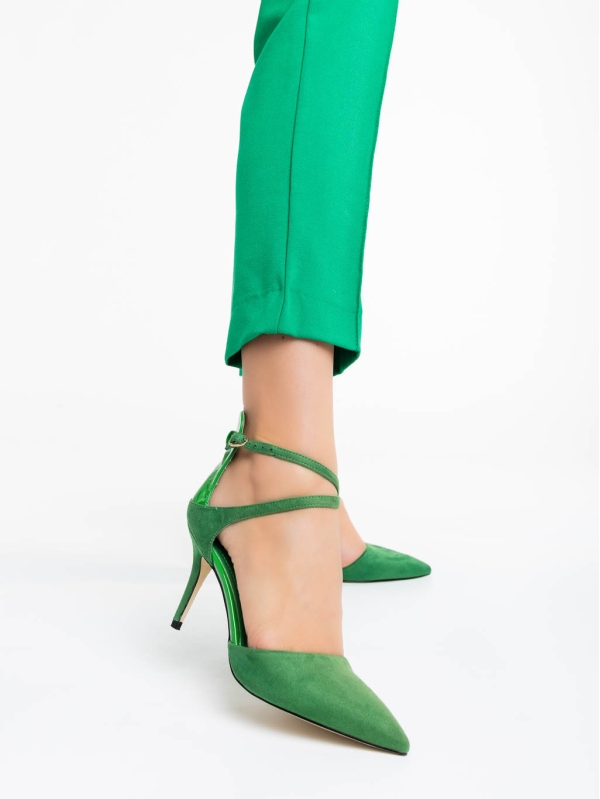 Дамски обувки зелени от текстилен материал Siriadne, 2 - Kalapod.bg