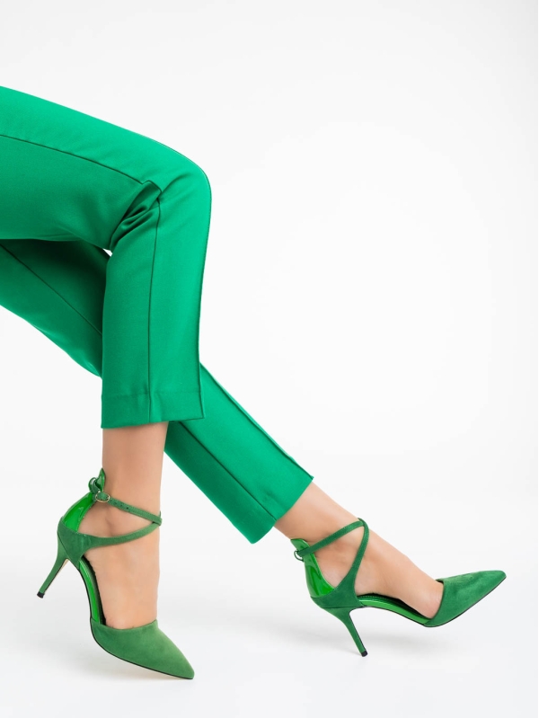 Дамски обувки зелени от текстилен материал Siriadne - Kalapod.bg