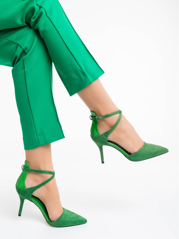 Дамски обувки зелени от текстилен материал Siriadne, 4 - Kalapod.bg