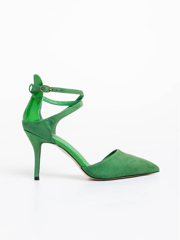 Дамски обувки зелени от текстилен материал Siriadne, 5 - Kalapod.bg