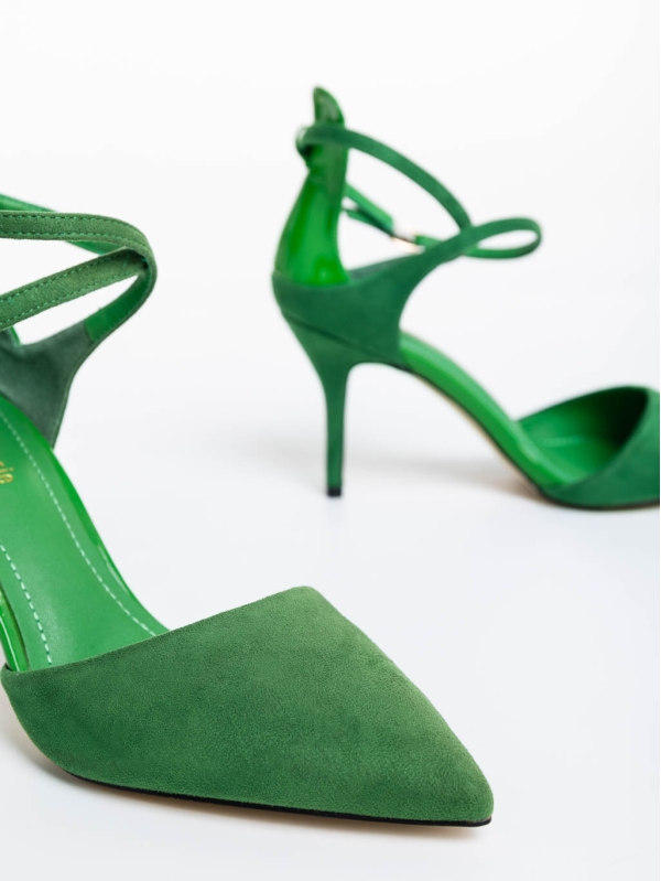 Дамски обувки зелени от текстилен материал Siriadne, 6 - Kalapod.bg