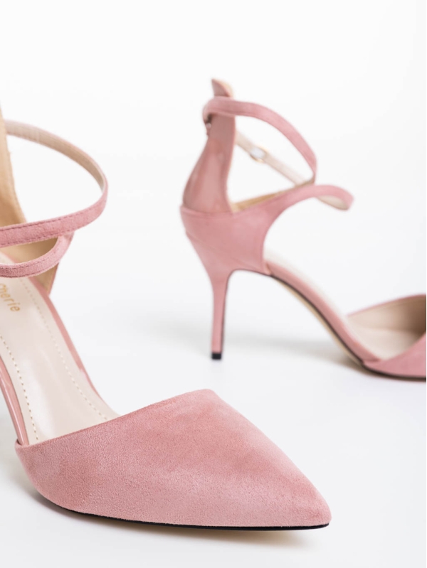 Дамски обувки розови от текстилнен материал Siriadne, 6 - Kalapod.bg