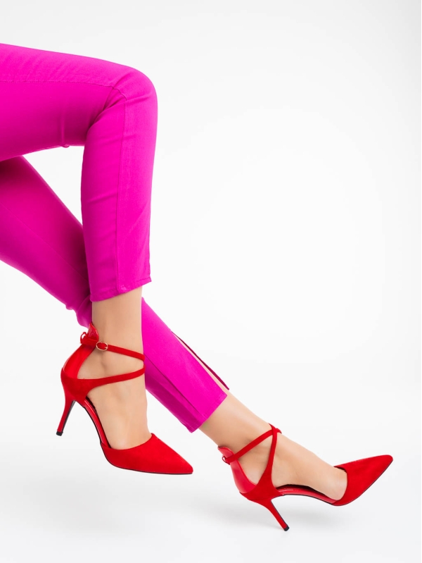 Дамски обувки червени  от текстилнен материал Siriadne - Kalapod.bg