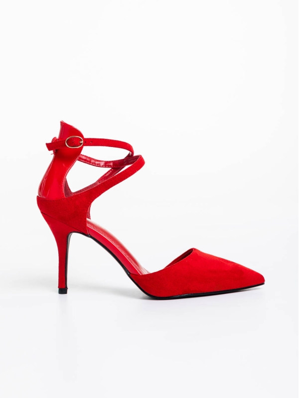 Дамски обувки червени  от текстилнен материал Siriadne, 5 - Kalapod.bg