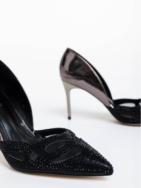 Дамски обувки черни от текстилен материал Shaneka, 6 - Kalapod.bg