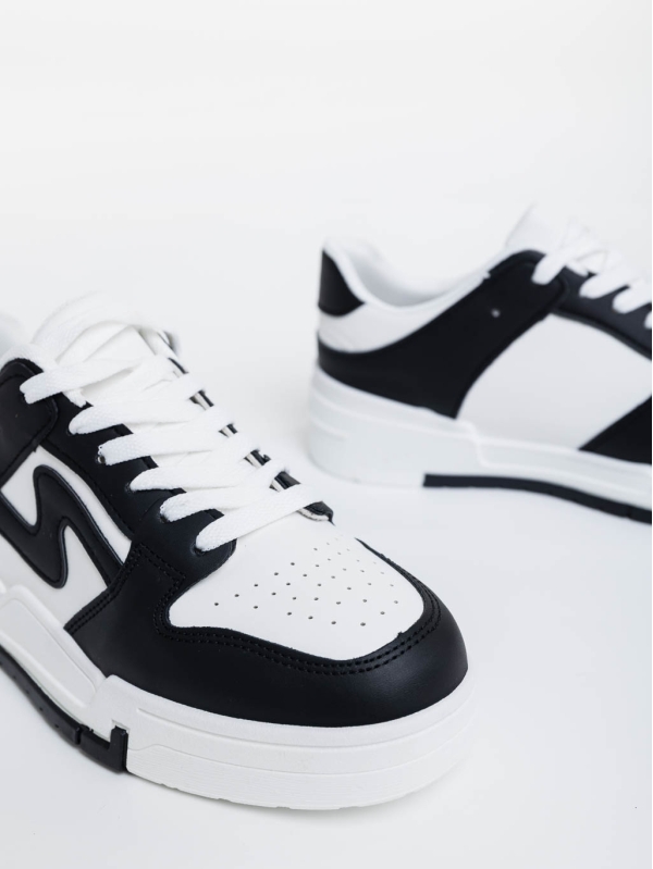 Дамски спортни обувки бели с черно от екологична кожа Ralanda, 6 - Kalapod.bg