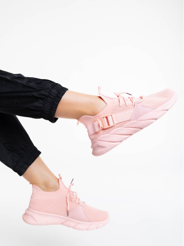 Дамски спортни обувки розови от текстилен материал Renie, 4 - Kalapod.bg