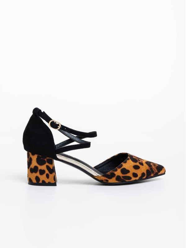 Дамски обувки с ток леопардови от текстилен материал Sisley, 5 - Kalapod.bg