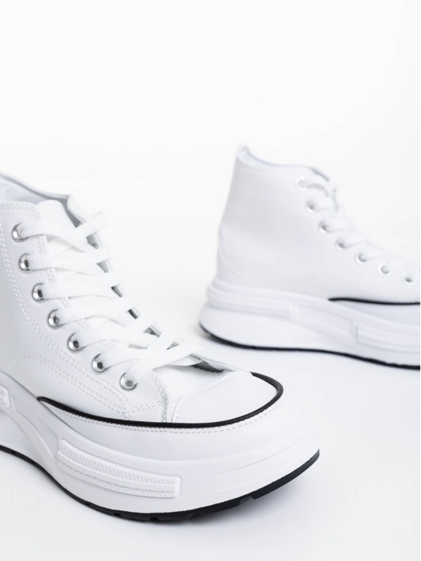 Дамски обувки за тенис бели от текстилен материал Dibora, 6 - Kalapod.bg