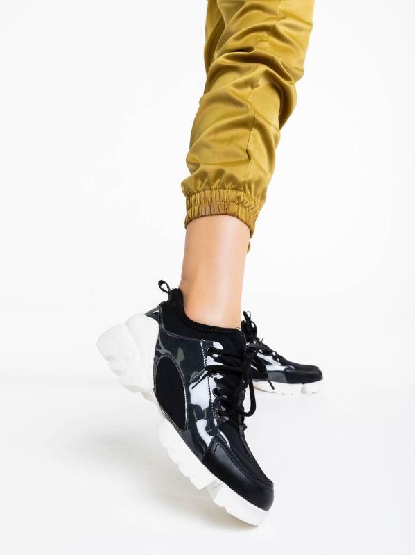 Дамски спортни обувки черни от текстилен материал Sonia, 2 - Kalapod.bg