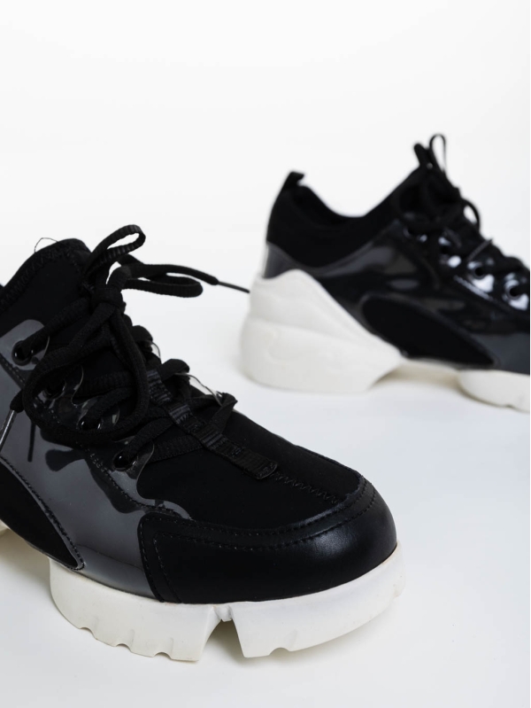 Дамски спортни обувки черни от текстилен материал Sonia, 6 - Kalapod.bg