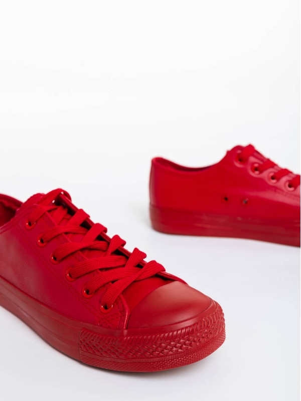 Дамски обувки за тенис червени от екологична кожа Tokyo, 6 - Kalapod.bg