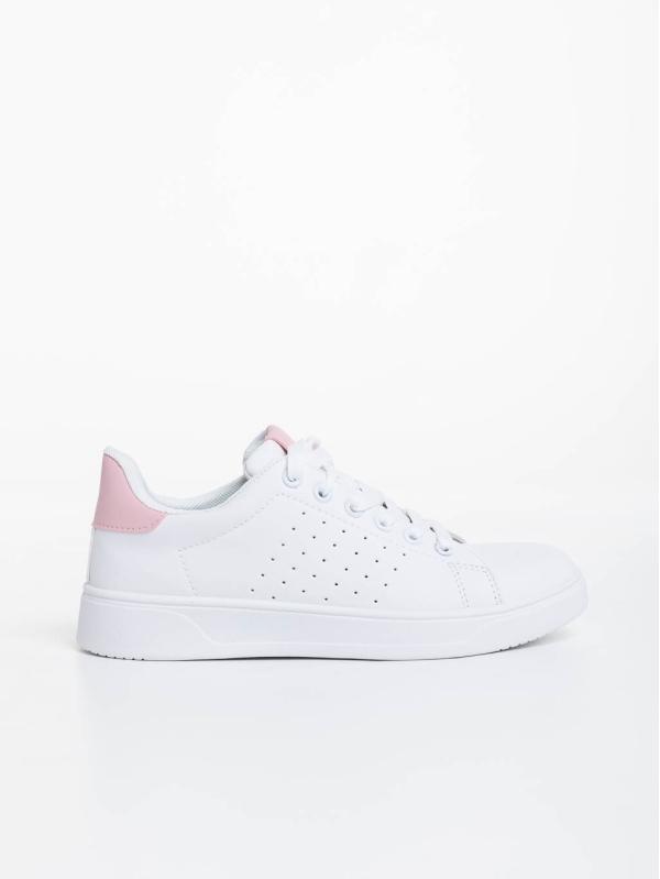 Дамски спортни обувки бели с розово от екологична кожа Rasine, 5 - Kalapod.bg