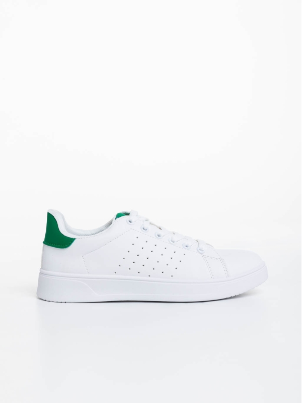 Дамски спортни обувки бели със зелено от екологична кожа Rasine, 5 - Kalapod.bg