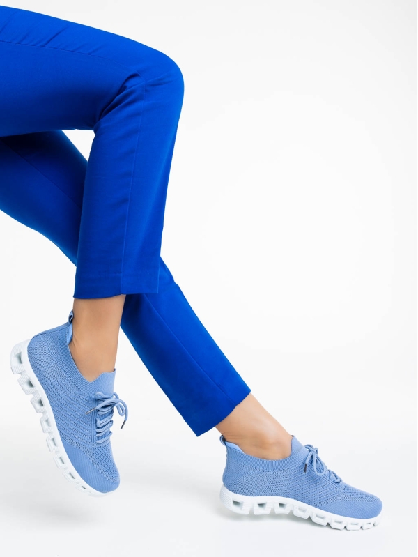 Дамски спортни обувки сини от текстилен материал Romeesa, 4 - Kalapod.bg