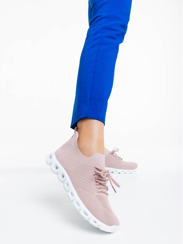 Дамски спортни обувки розови от текстилен материал Romeesa, 2 - Kalapod.bg
