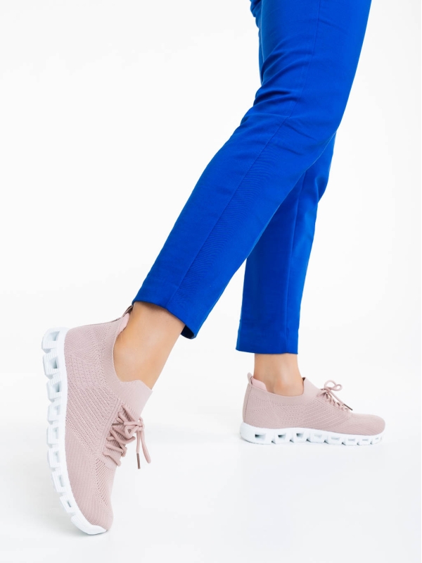 Дамски спортни обувки розови от текстилен материал Romeesa, 3 - Kalapod.bg