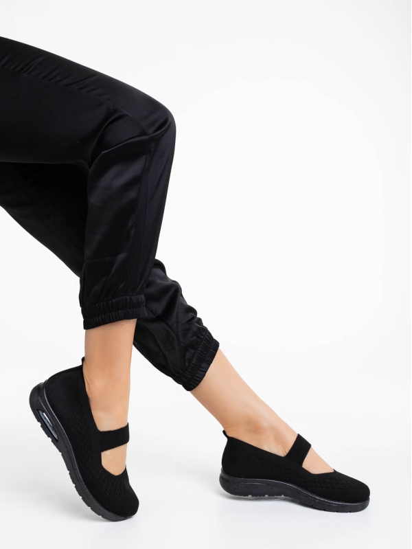Дамски спортни обувки черни от текстилен материал Renora, 3 - Kalapod.bg