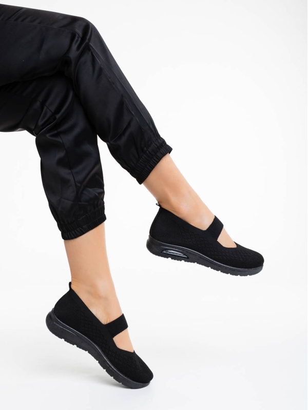 Дамски спортни обувки черни от текстилен материал Renora, 4 - Kalapod.bg