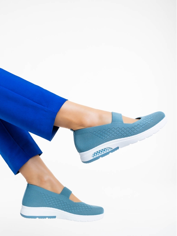 Дамски спортни обувки сини от текстилен материал Renora, 3 - Kalapod.bg